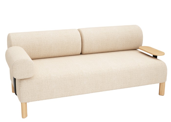 Pebble Two Seat Lounge + 1 armrest + Table - Bone